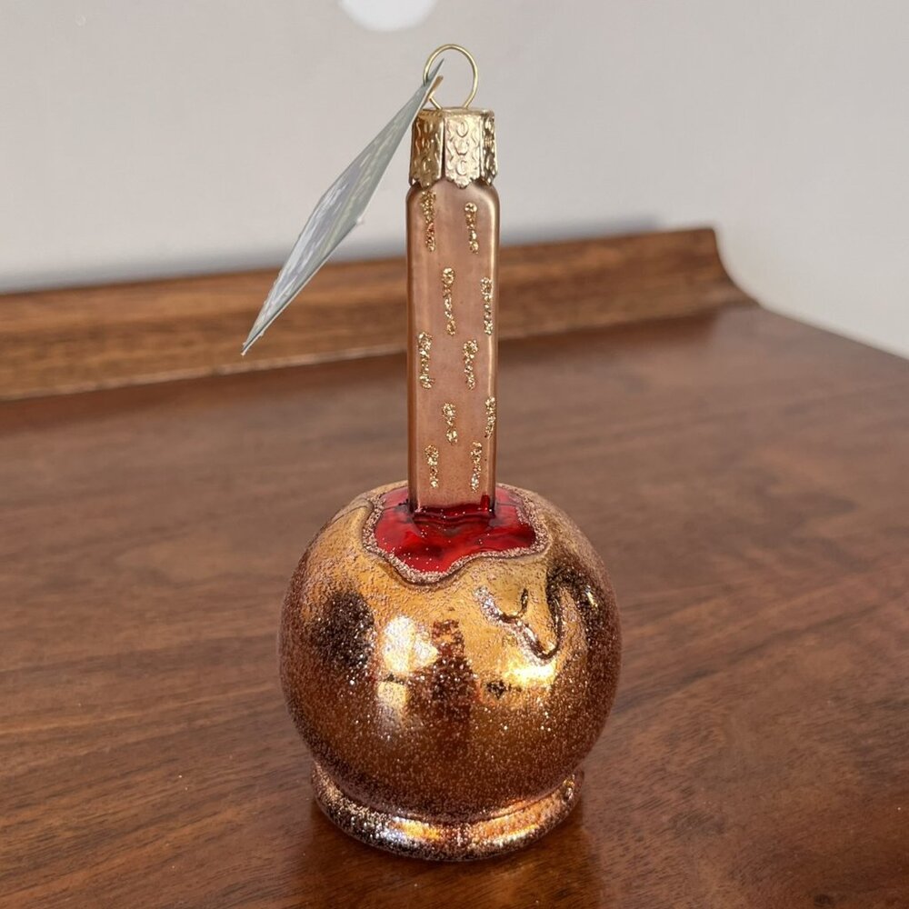 Merck Family's Old World Christmas Caramel Apple Blown Glass Ornament w/ Tag
